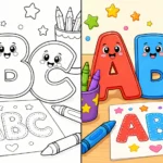 Abc Alphabets Coloring Pages featured image