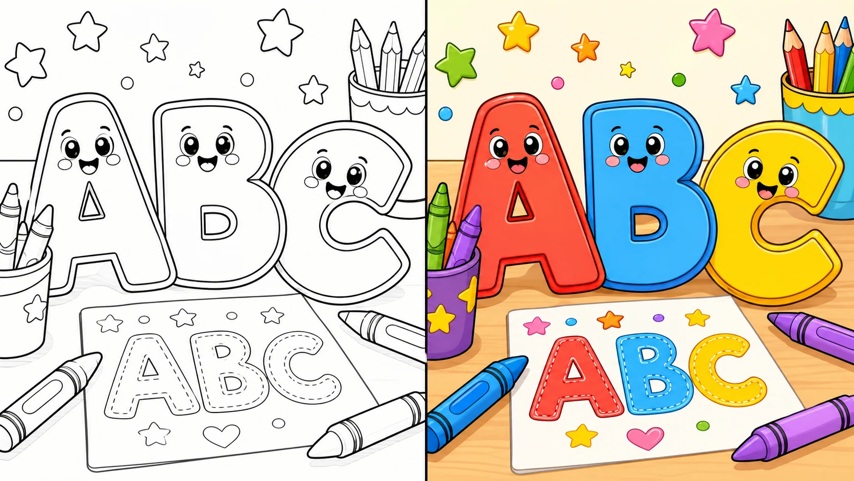 Abc Alphabets Coloring Pages featured image