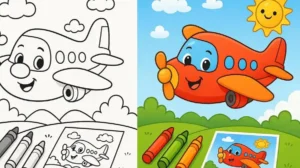 Airplane Coloring Pages featured image