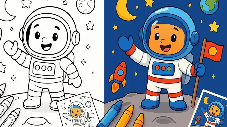 Astronaut Coloring Pages featured image