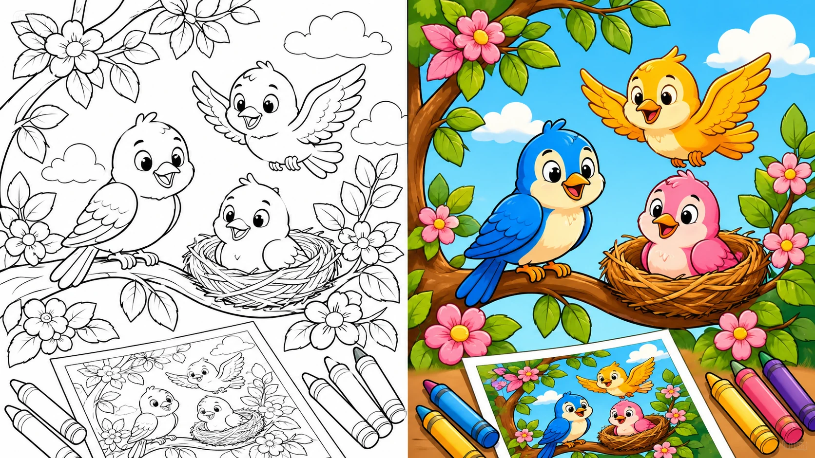 Birds Coloring Pages featured image