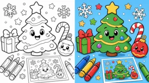 Bold And Easy Christmas Coloring Pages featured image
