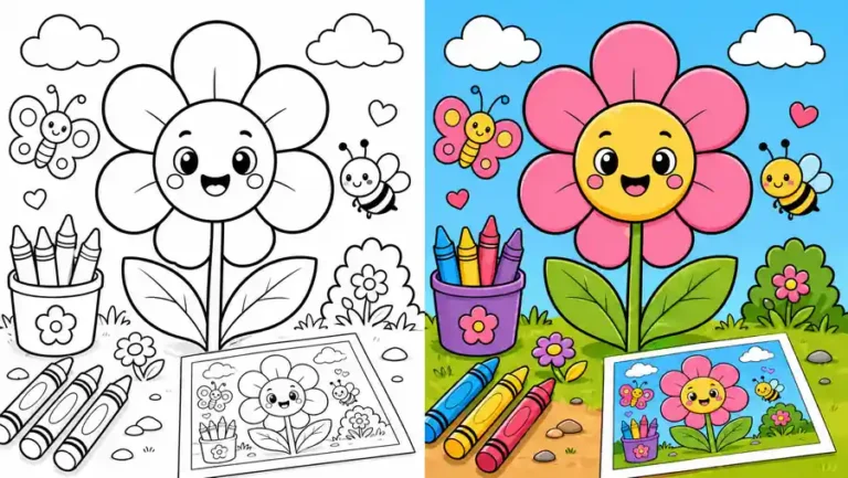 Bold And Easy Flower Coloring Pages featured image