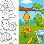 Butterfly Life Cycle Coloring Pages featured image