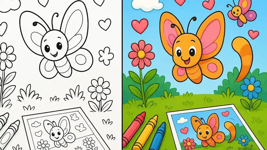 Butterfly Reverse Coloring Pages featured image