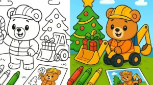 Christmas Construction Coloring Pages featured image