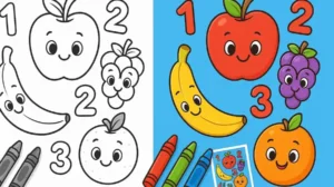 Counting Fruits Coloring Pages featured image