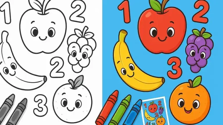 Counting Fruits Coloring Pages featured image