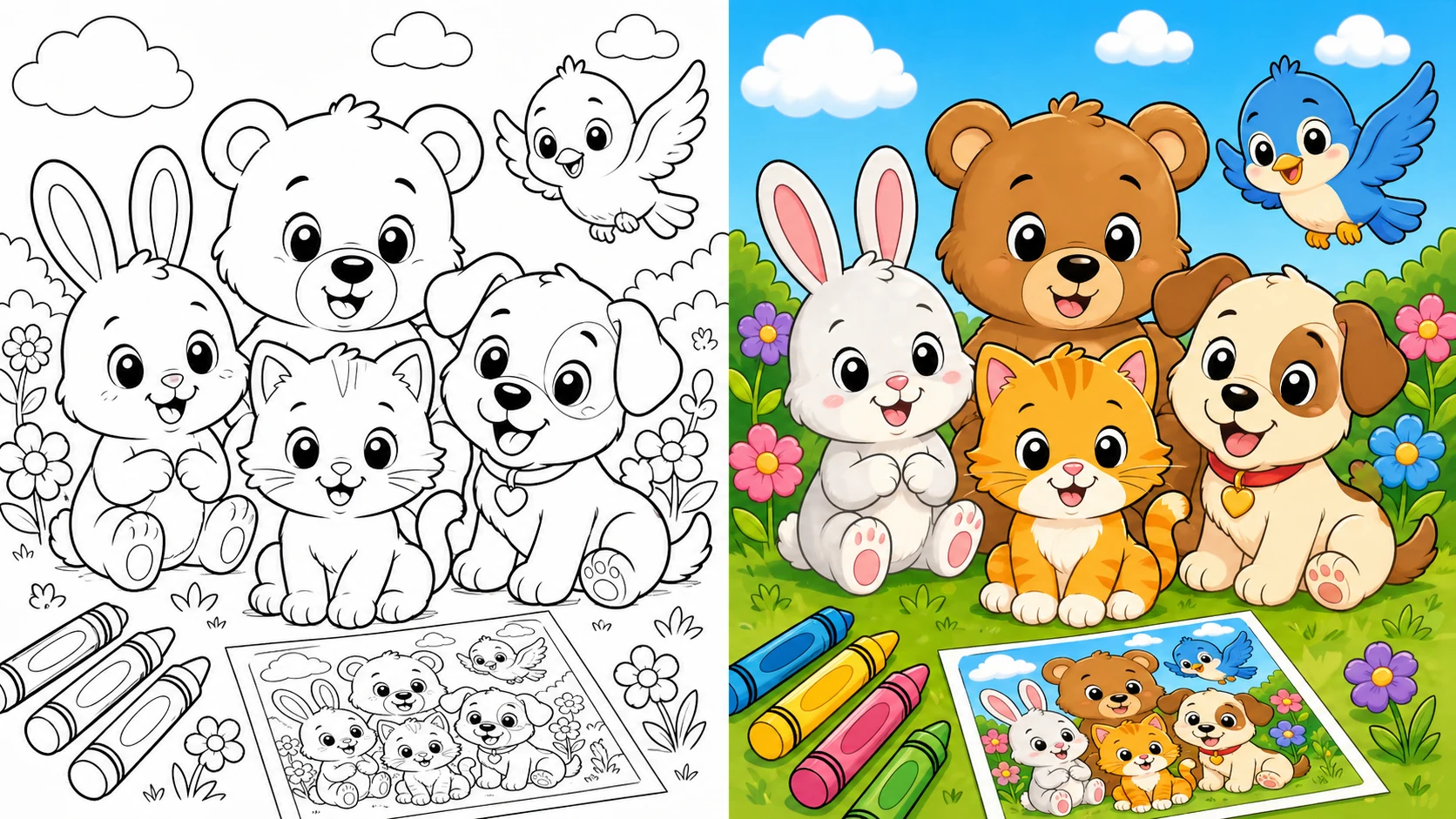 Cute Animal Coloring Pages featured image