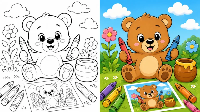 Cute Bear Coloring Pages featured image