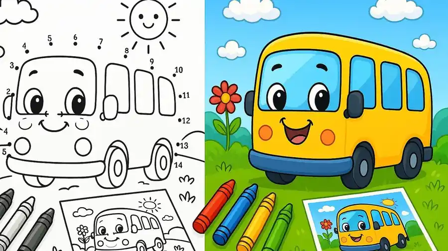 Dot To Dot Vehicle Coloring Pages featured image