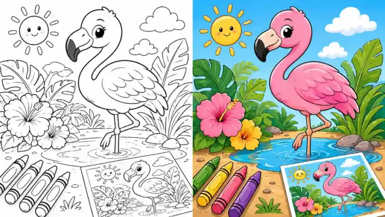 Flamingo Coloring Pages featured image