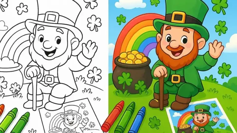 Leprechaun Coloring Pages featured image