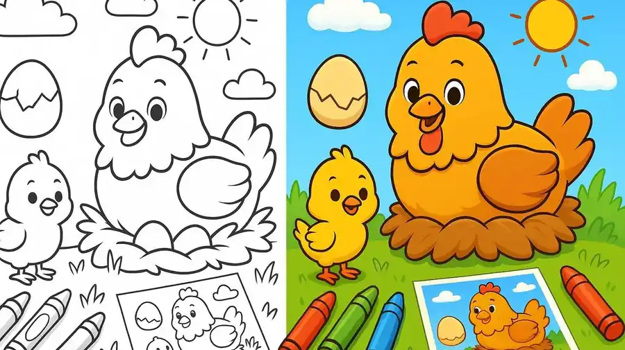 Life Cycle Of A Chicken Coloring Pages featured image