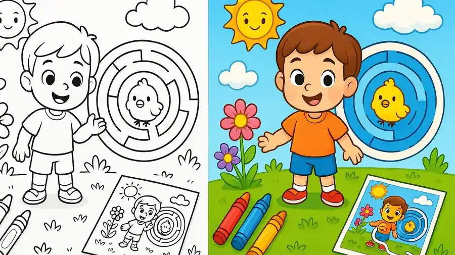 Maze Circle Coloring Pages featured image