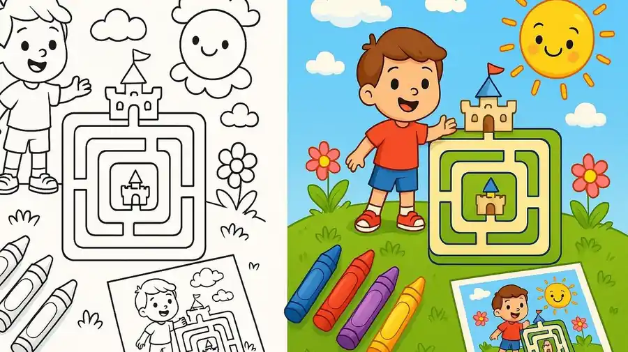 Maze Square Activity Pages Part 1 Coloring Pages featured image