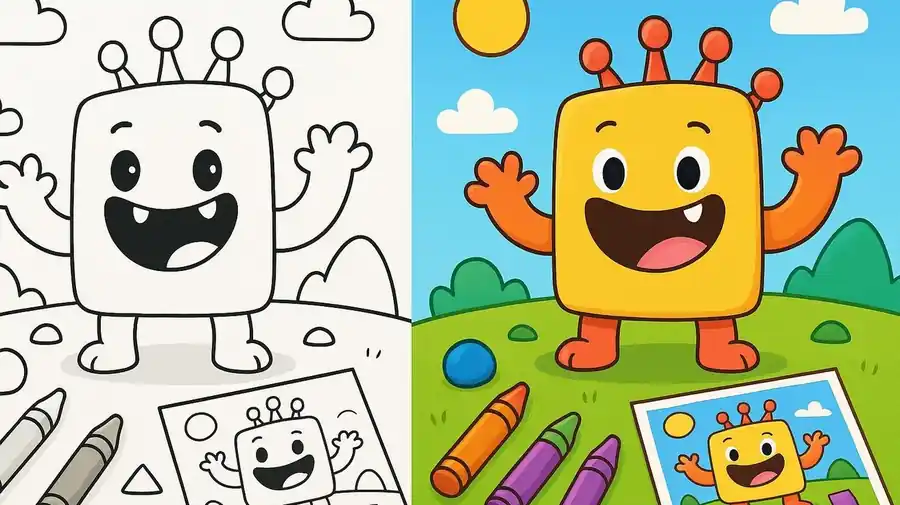 Silly Shape Monster Coloring Pages featured image