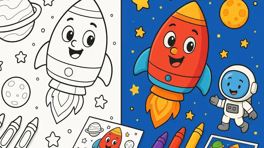 Space Coloring Pages featured image