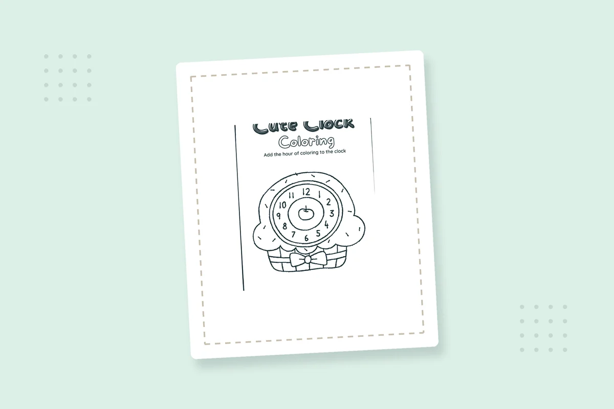 Clock Time Coloring Pages: 20 Free Printable PDFs — printable coloring page preview