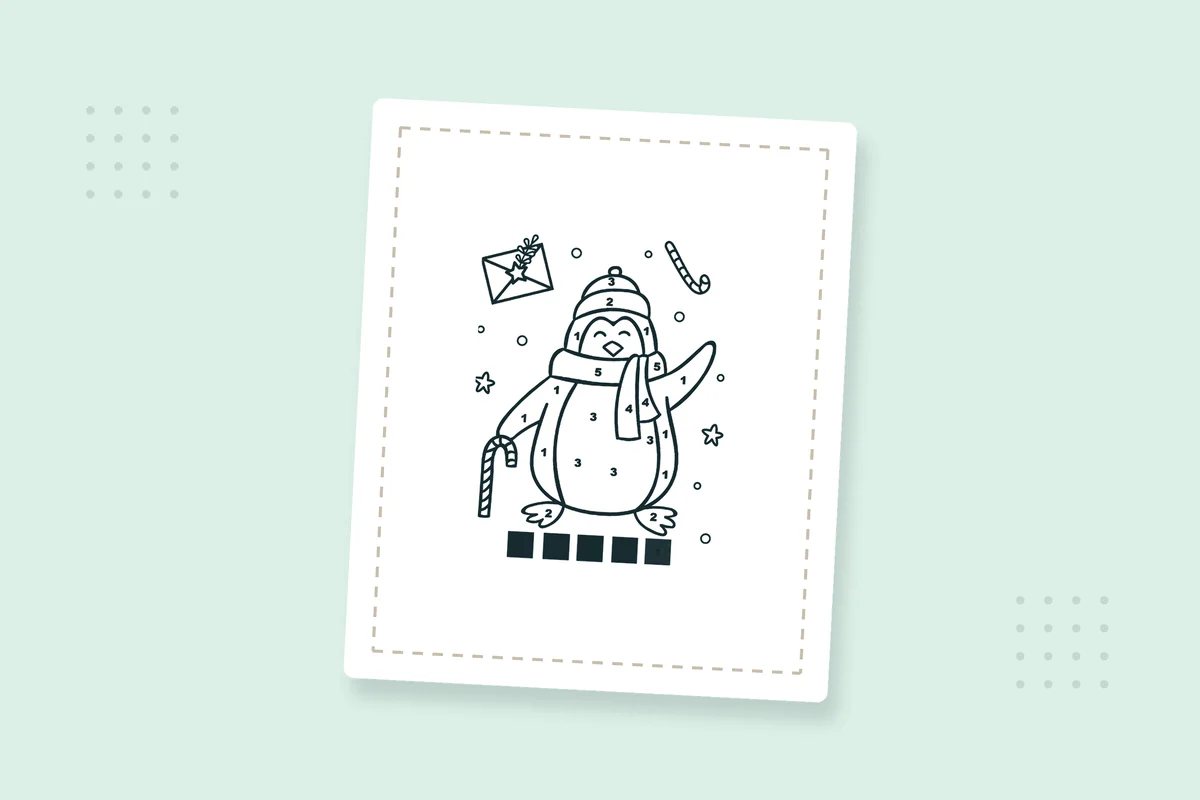 Color by Number Christmas: 24 Free Printable PDFs — printable coloring page preview