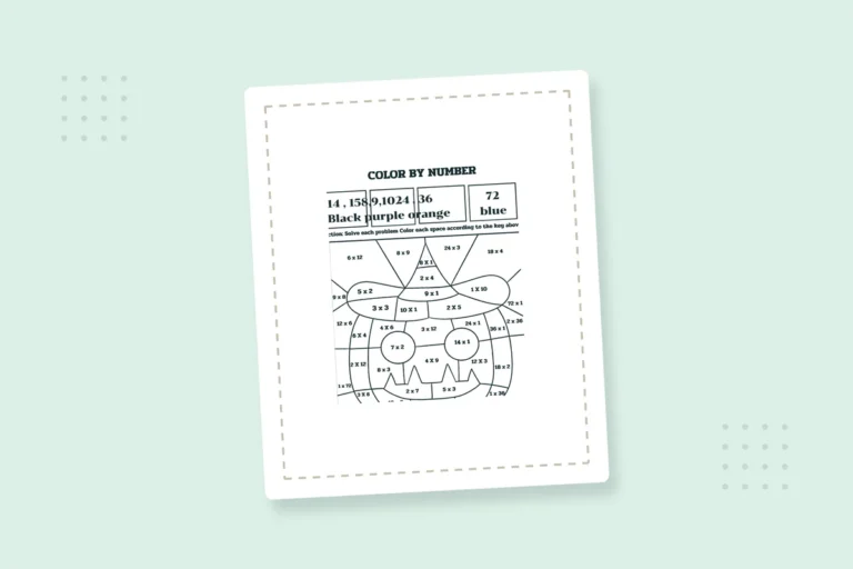 Halloween Multiplication Color by Number: 10 Free PDFs — printable coloring page preview