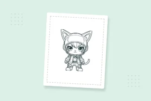 Cute Kawaii Cat Coloring Pages: 20 Free Printable PDFs — printable coloring page preview