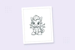 Cute Kawaii Dragon Coloring Pages — printable coloring page preview