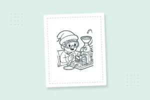 Cute Science Kids Christmas Coloring Pages: 24 Free PDFs — printable coloring page preview