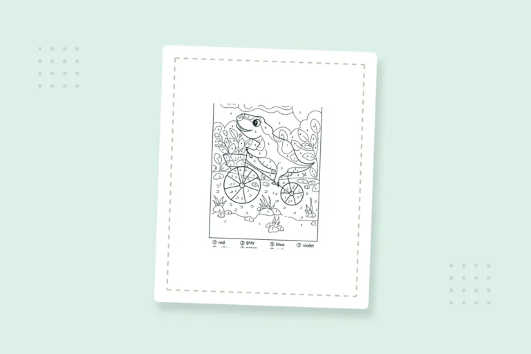 Dinosaur Color by Number: 24 Free Printable PDFs — printable coloring page preview