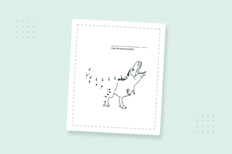 Dinosaur Dot to Dot: 7 Free Printable PDFs — printable coloring page preview