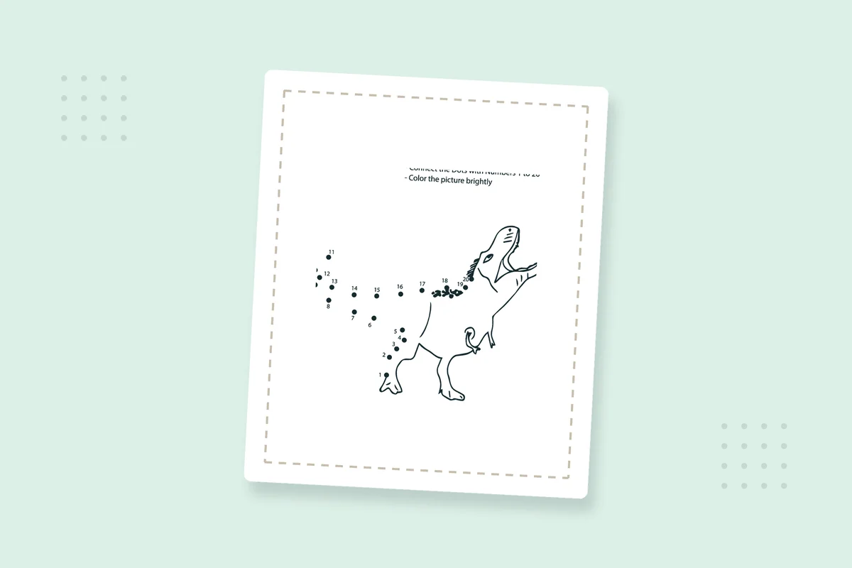 Dinosaur Dot to Dot: 7 Free Printable PDFs — printable coloring page preview