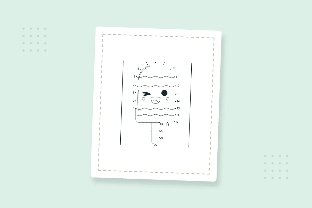 Dot-to-Dot Kawaii Ice Cream Coloring Pages: 20 Free PDFs — printable coloring page preview