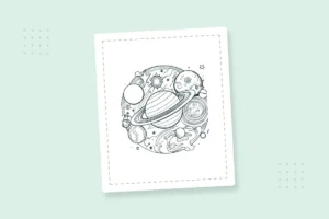 Galaxy & Planet Coloring Pages: 20 Free Printable PDFs — printable coloring page preview