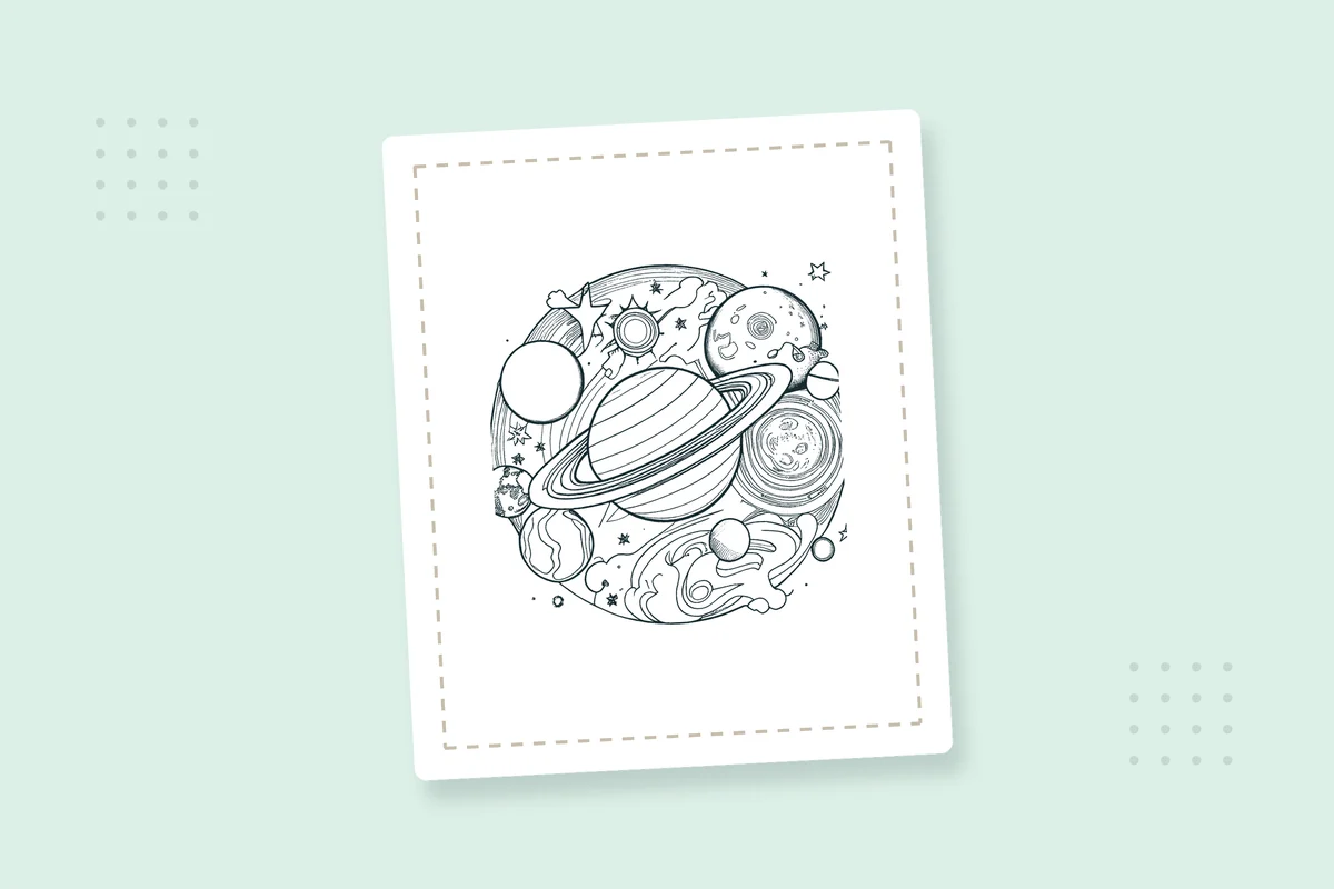 Galaxy & Planet Coloring Pages: 20 Free Printable PDFs — printable coloring page preview