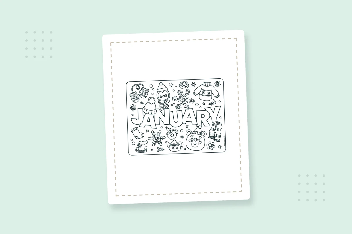 Monthly Coloring Pages: 12 Free Printable PDFs — printable coloring page preview