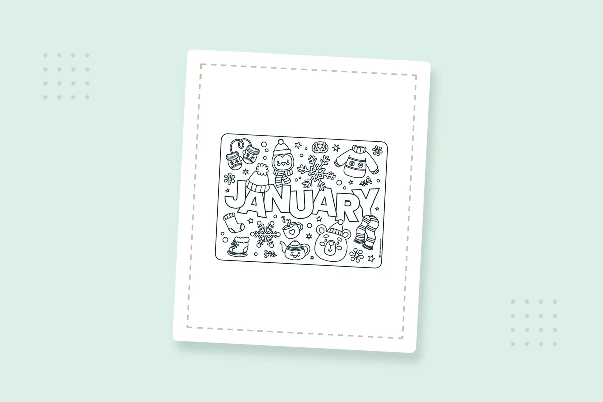 Months of the Year Coloring Pages β printable coloring page preview