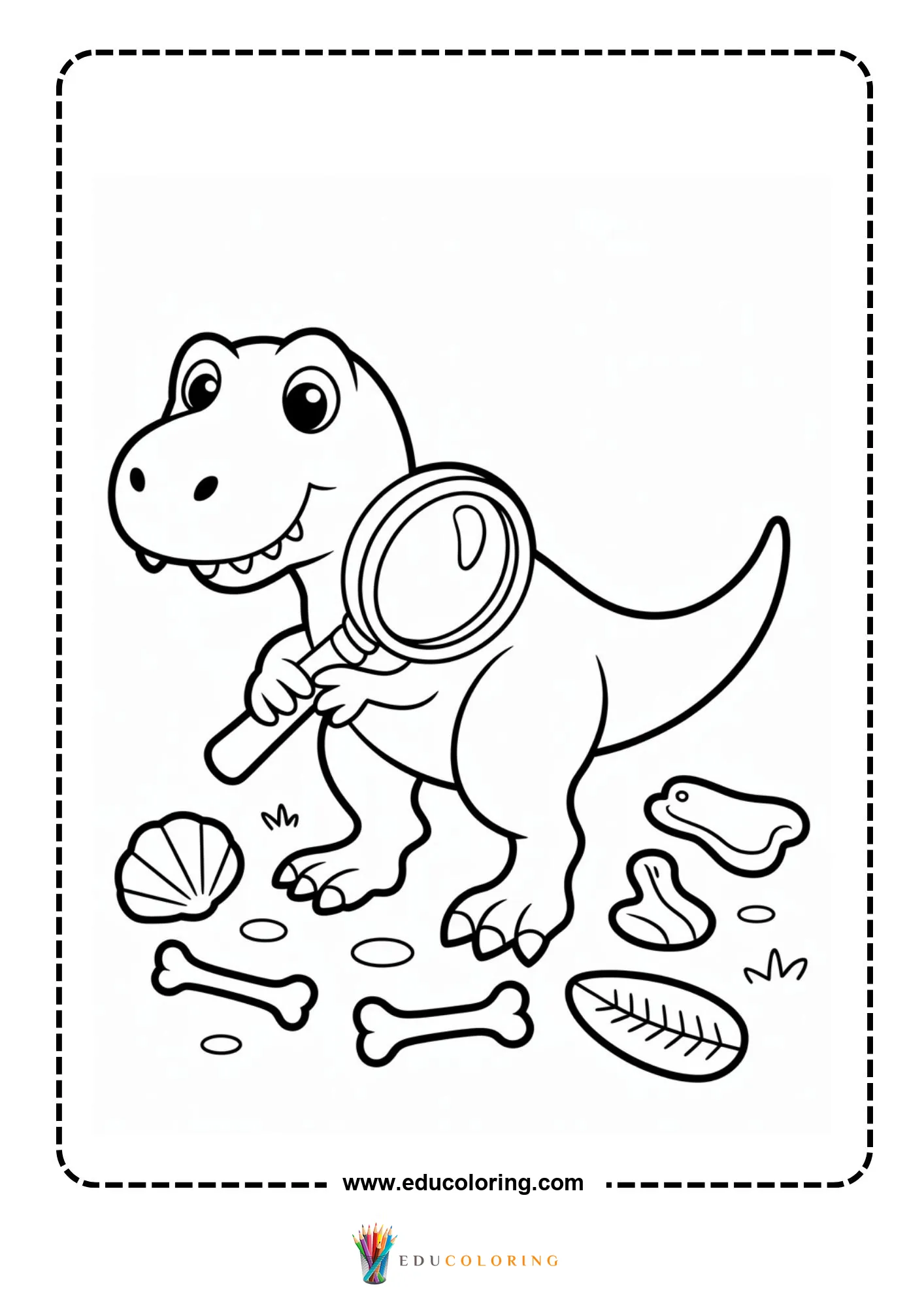 Baby t-rex hatching from an egg