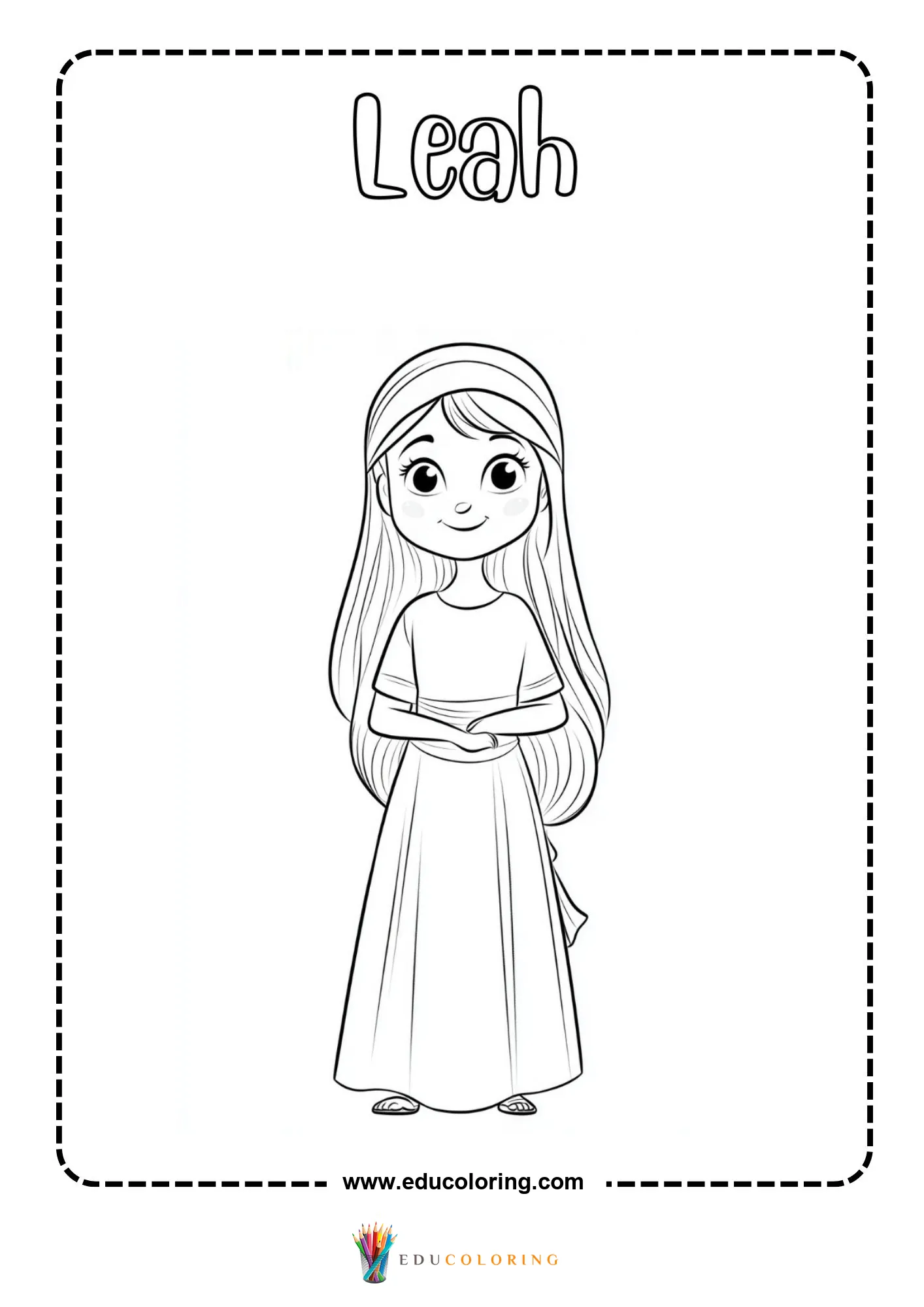 Leah girl with long hair and simple headband