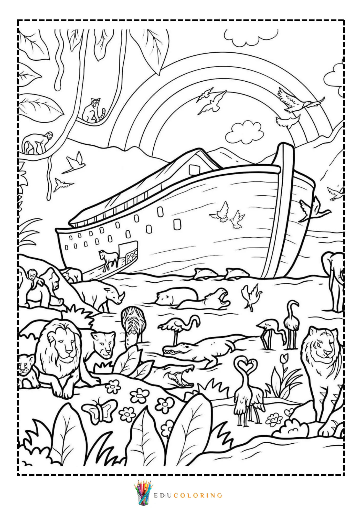 Animals entering the ark two by two