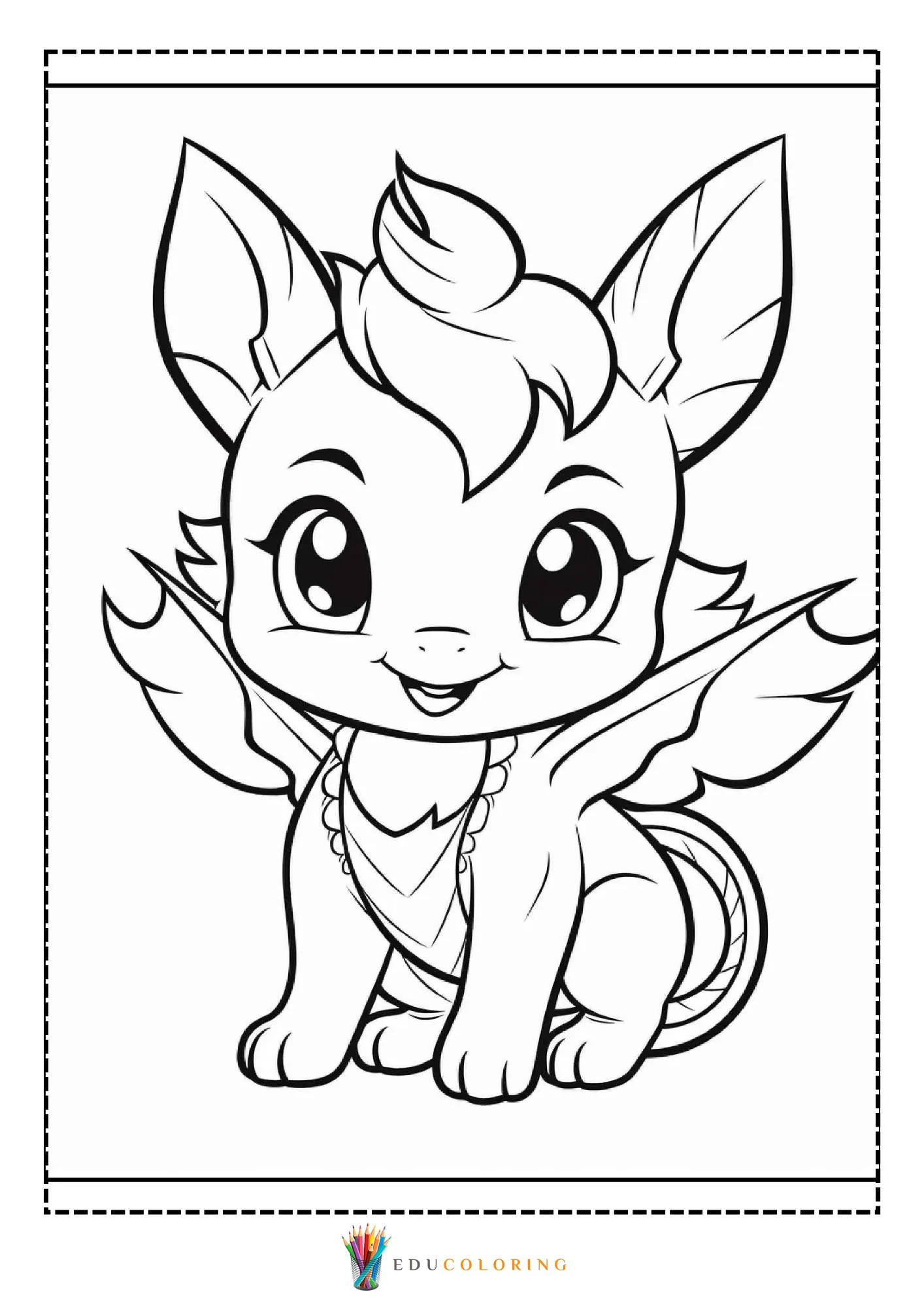 Baby dragon with wide pointed ears