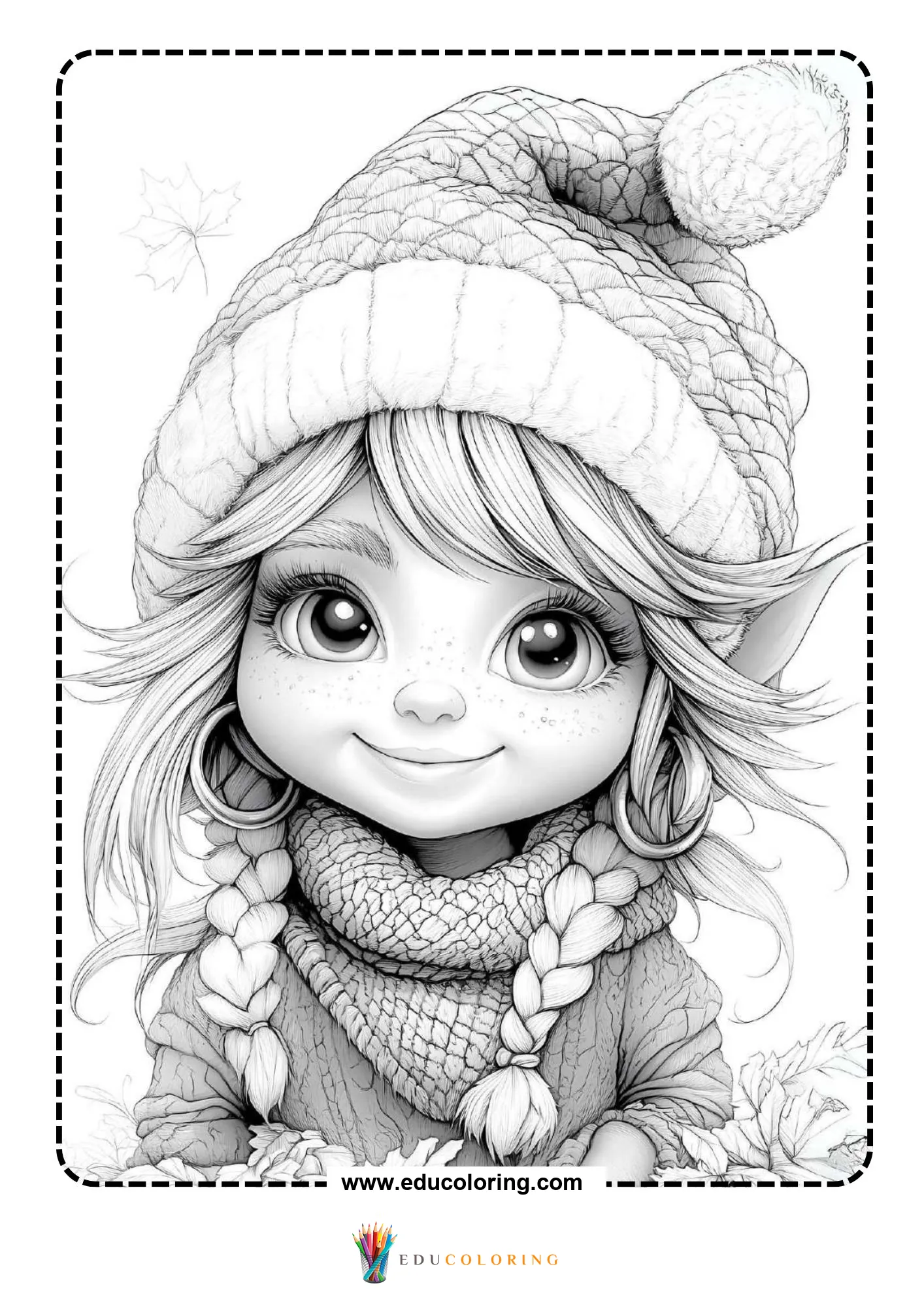 Elf portrait with hoop earrings