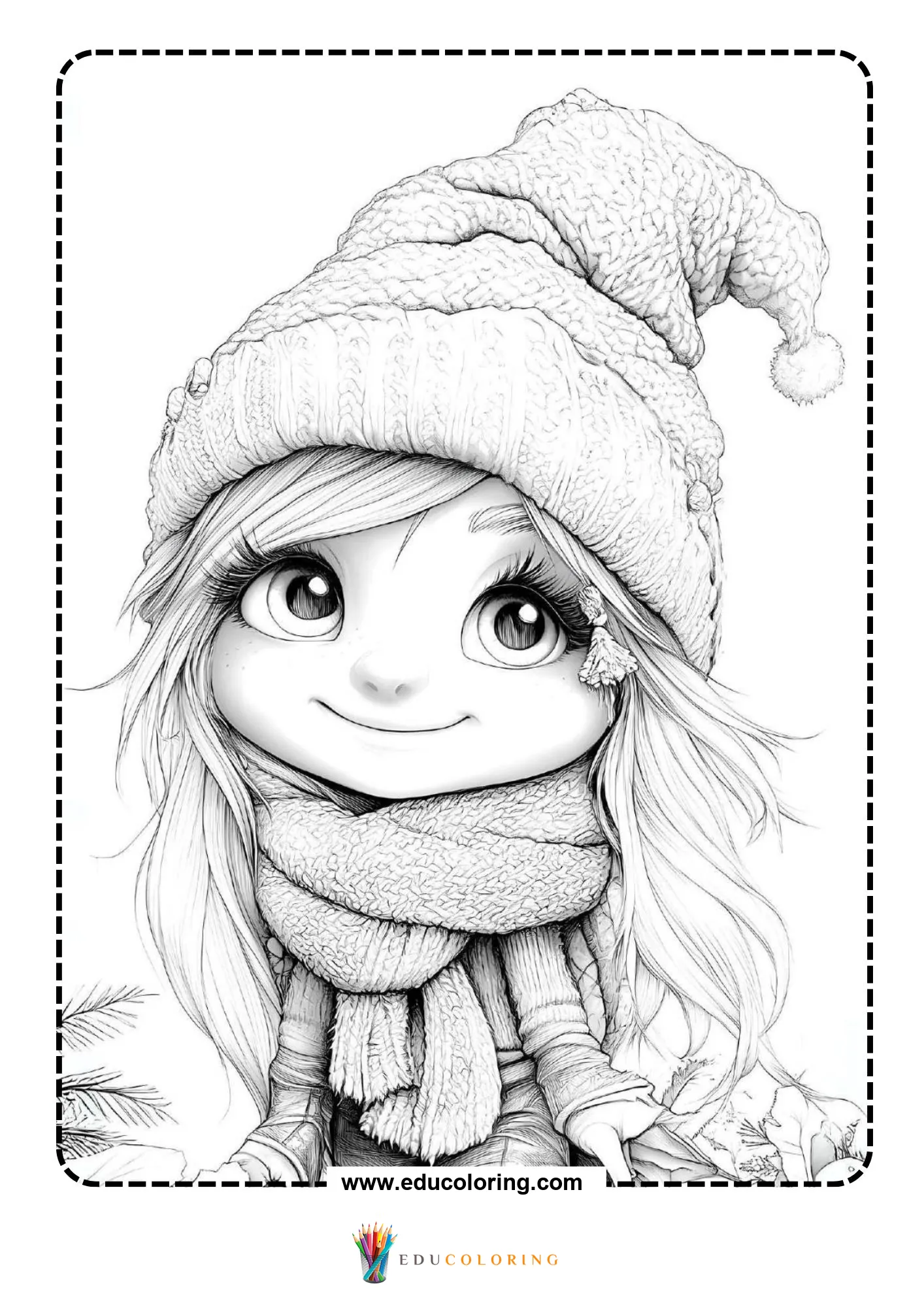 Elf girl with braided hair and hat