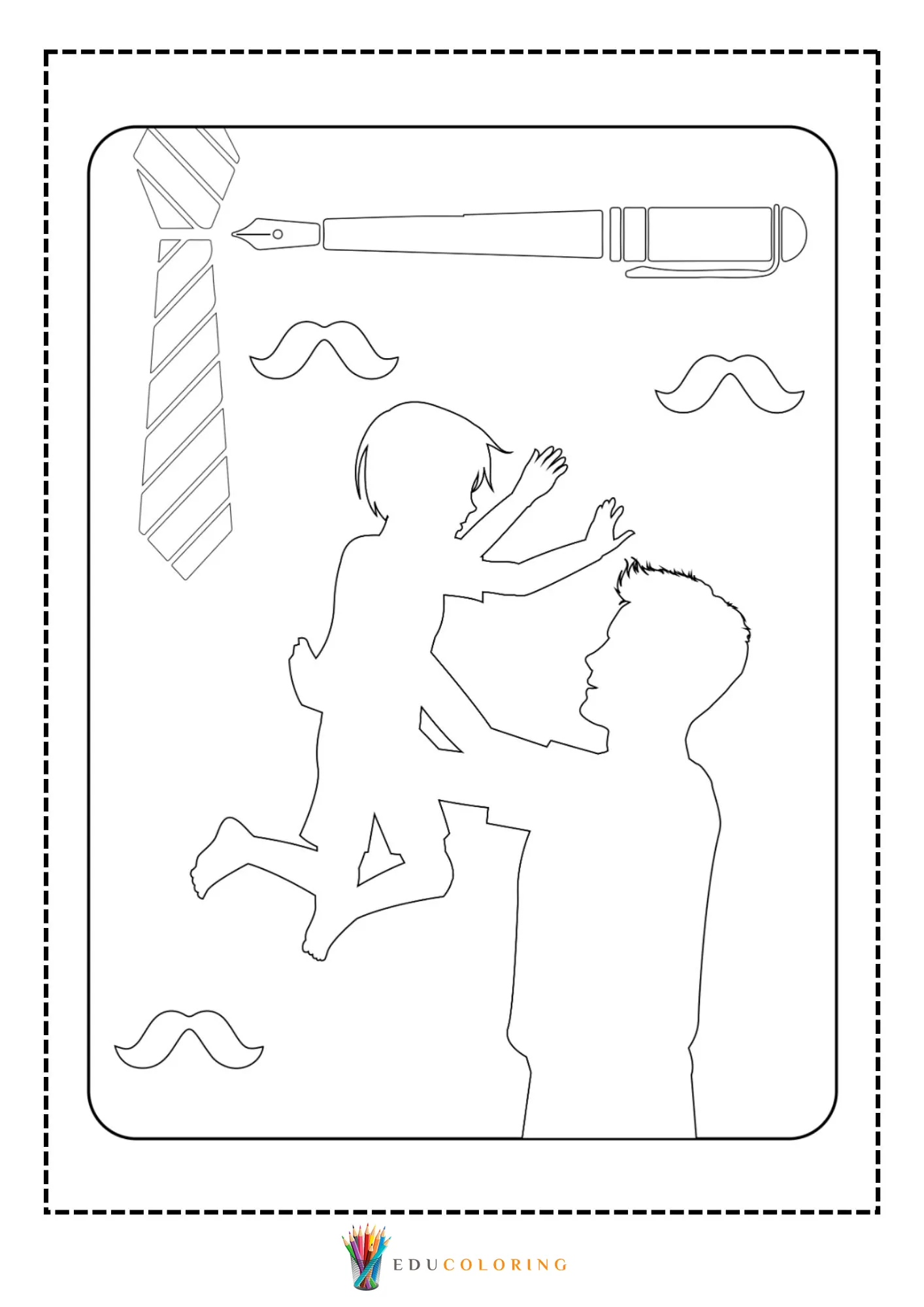 Dad lifting child silhouette