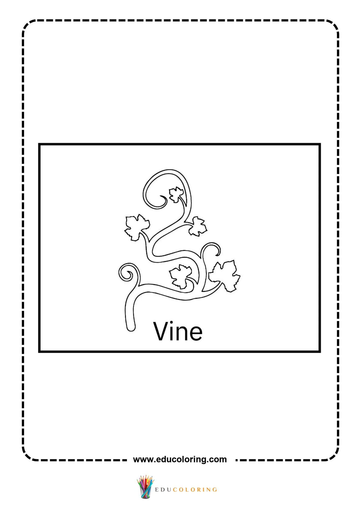 Pumpkin vine vocabulary page