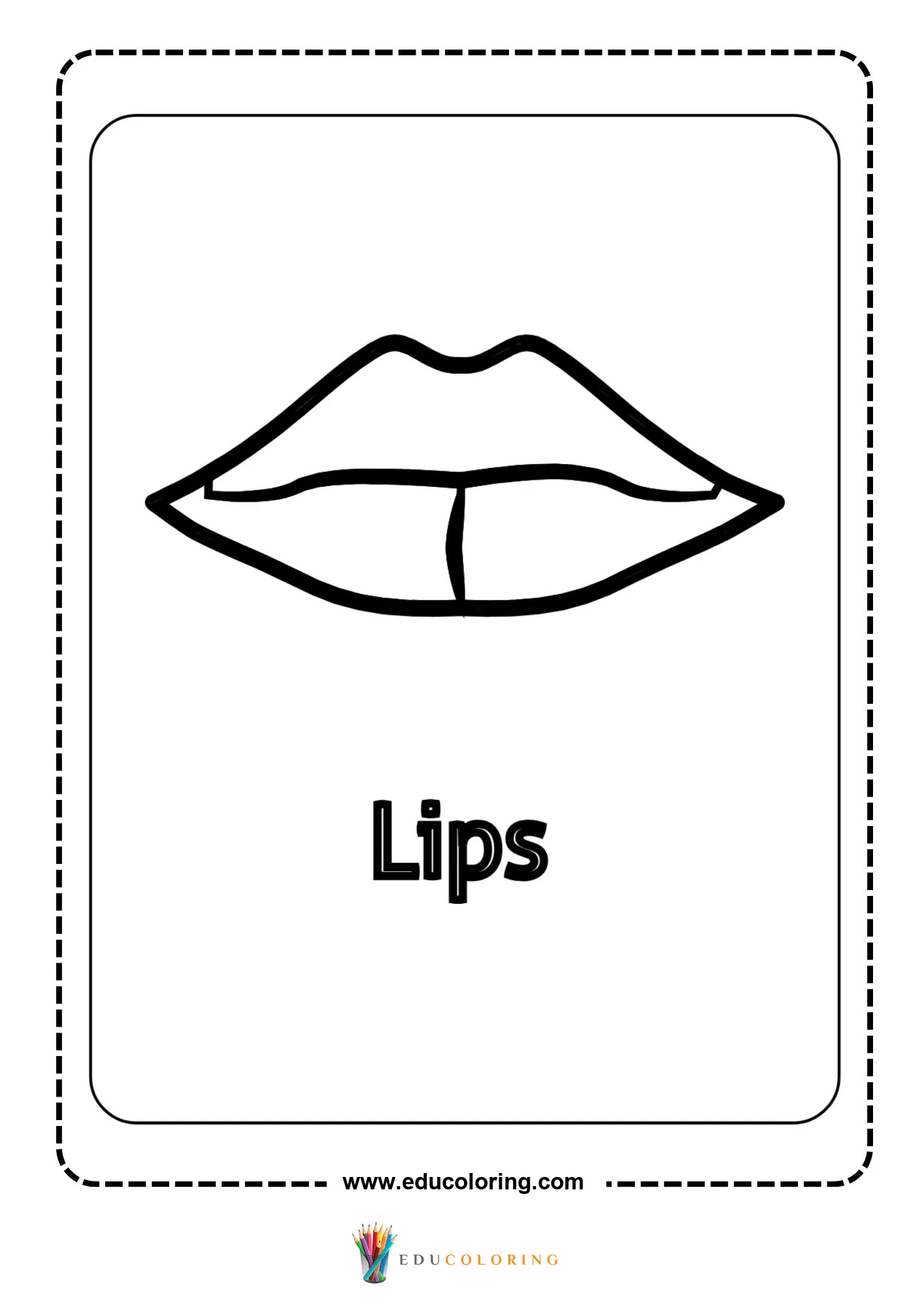 Lips body part outline