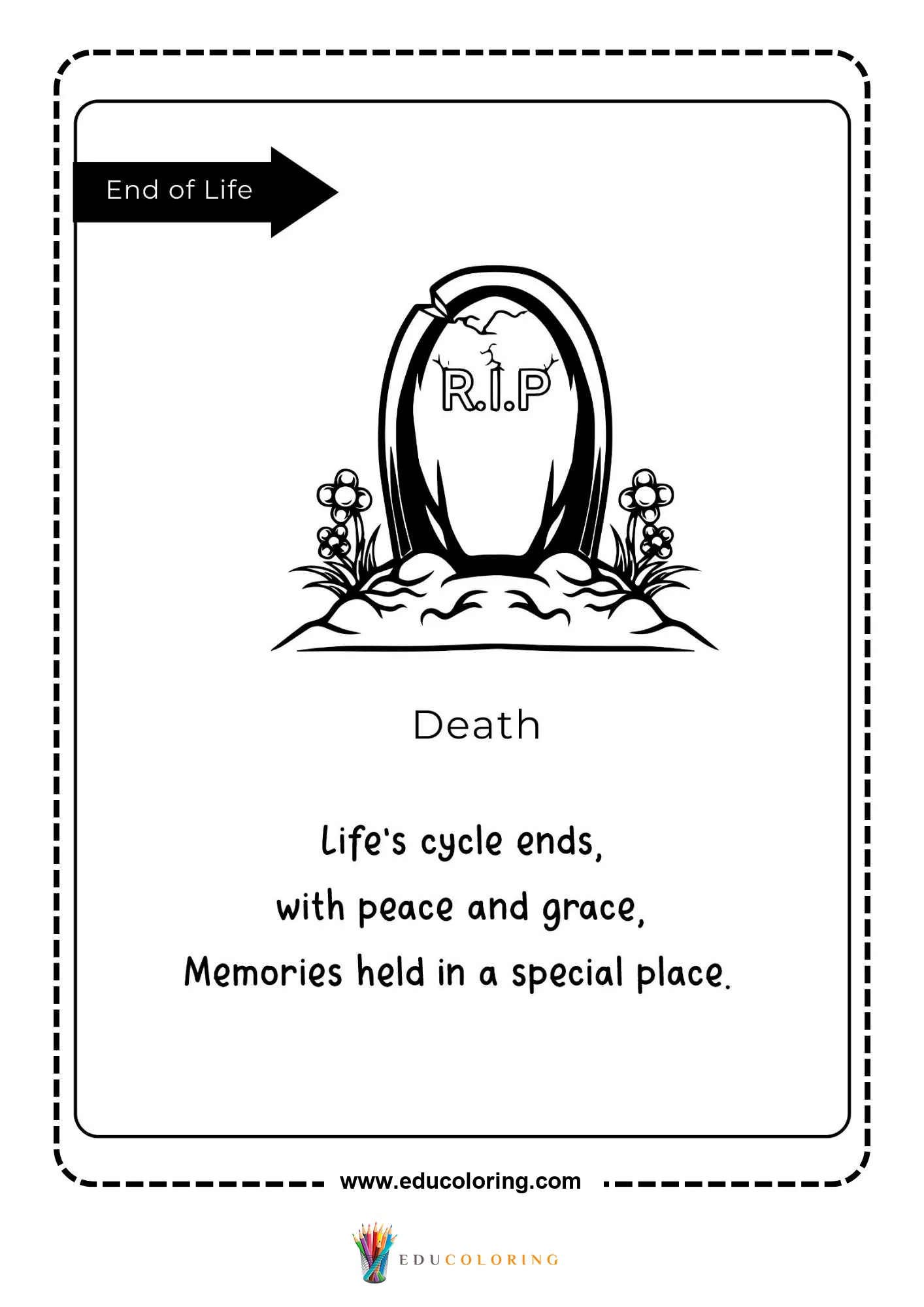 Death stage with poem