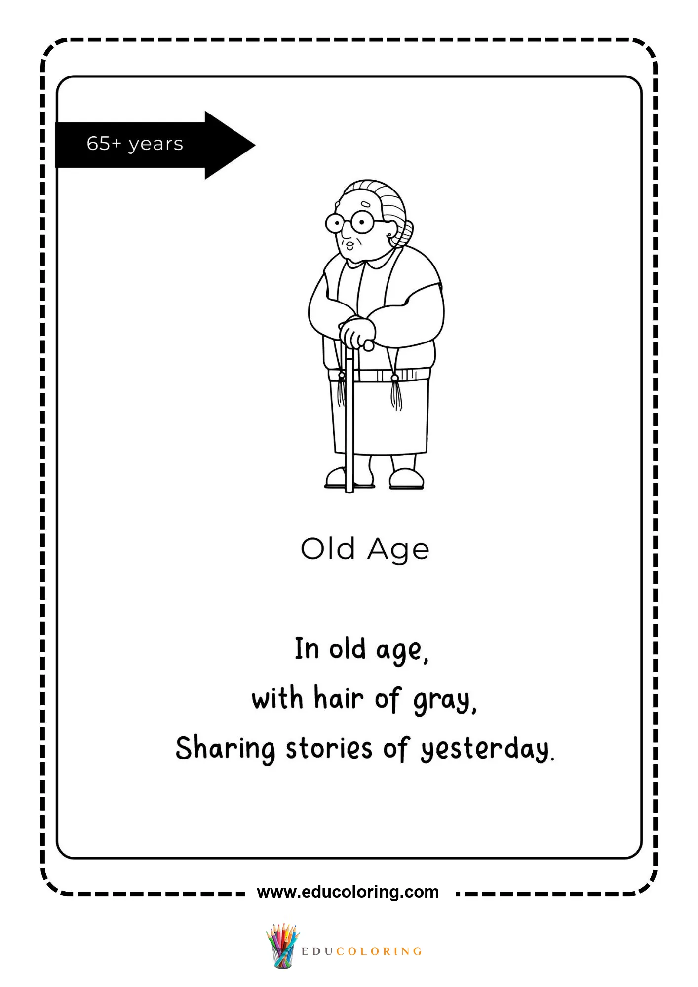 Old age stage with poem