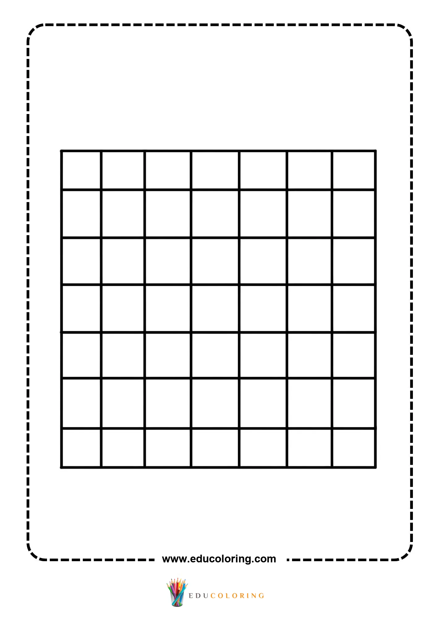 Easy square grid pattern coloring page