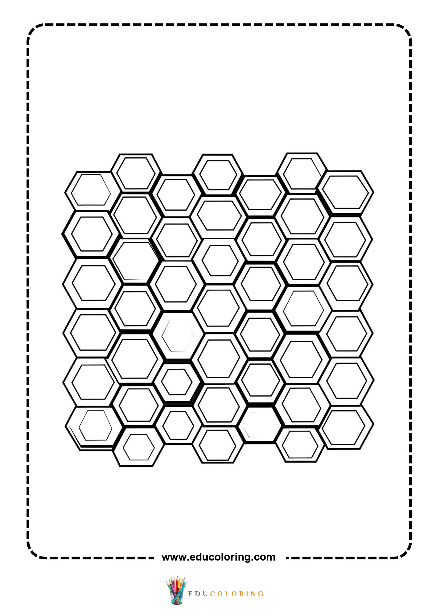 Easy abstract geometric pattern coloring page page 20