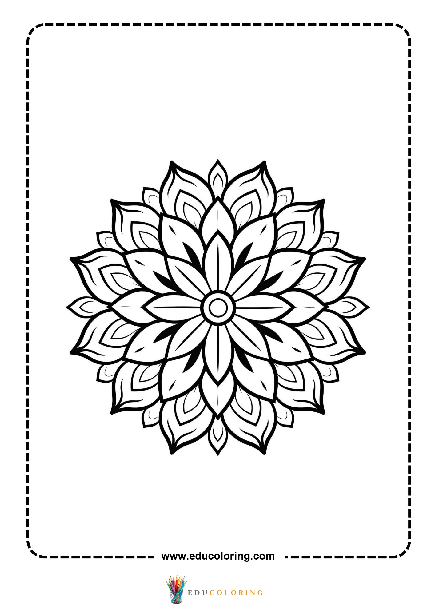Easy abstract geometric pattern coloring page page 23